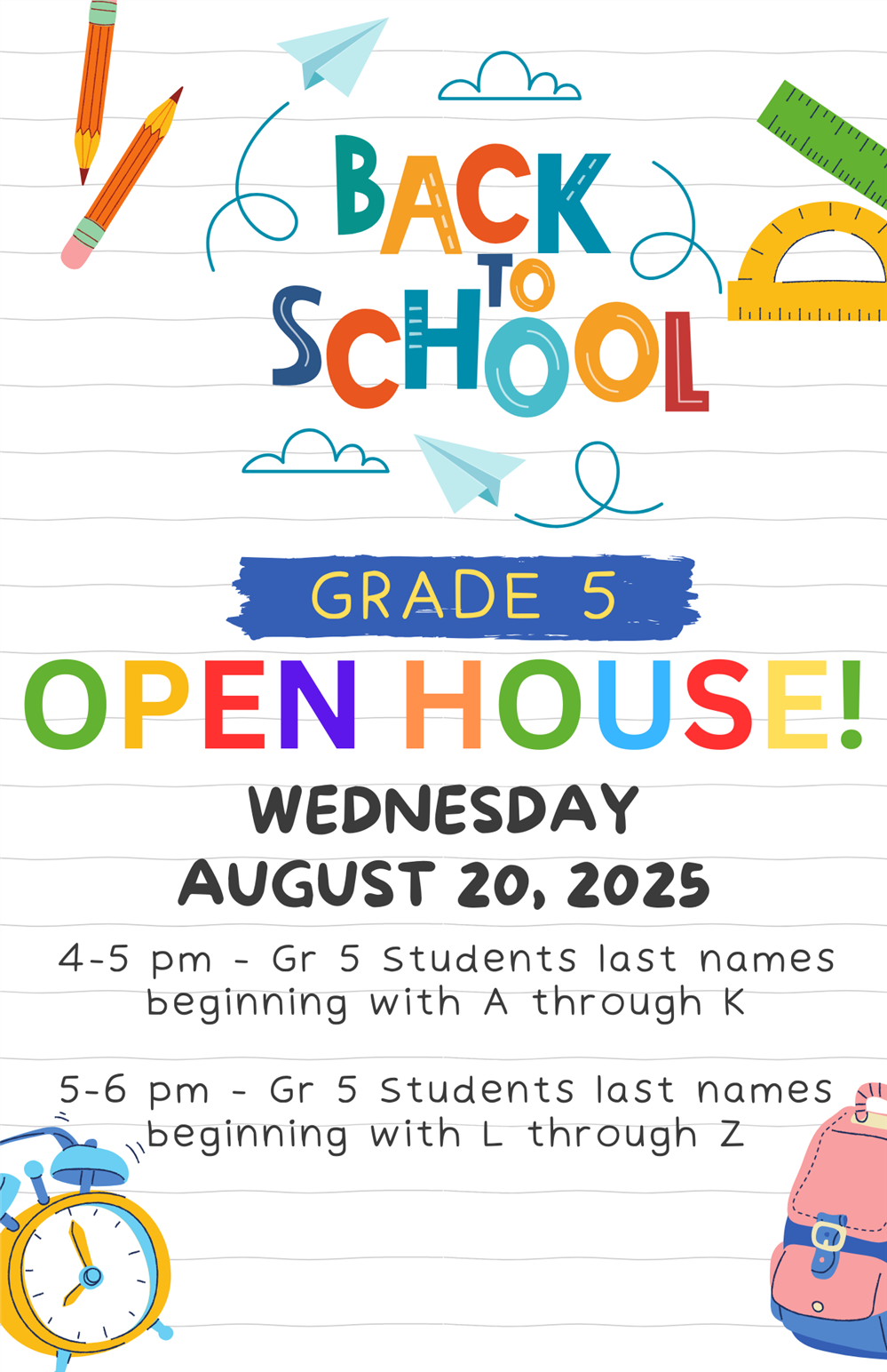  Open House - Grade 5